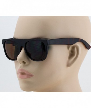 Square SUPER Dark Lens Flat Top Square Retro Fashion Sunglasses Men Women Aviator Sunglasses - Tortoise - CZ11HW5061B $9.51