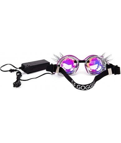 Goggle Kaleidoscope Glasses- Spiked Glowing Tube Steampunk Goggles Crystal Glass - Orange - CW18T5C9S0Z $25.16