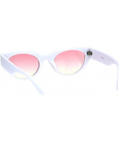 Cat Eye Womens Mod Thick Plastic Fashion Cat Eye Sunglasses - White Pink Yellow - CK18HIAQDAA $10.24