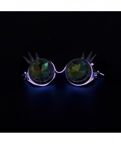 Goggle Kaleidoscope Glasses- Spiked Glowing Tube Steampunk Goggles Crystal Glass - Orange - CW18T5C9S0Z $25.16