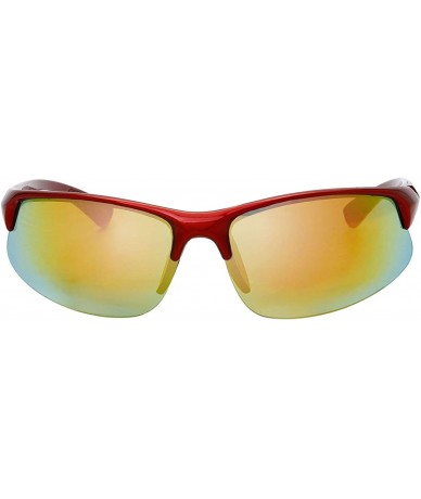 Sport Men's Speedy X Designer Fashion Sports Sunglasses for Baseball Cycling Fishing Golf - Red - CP18U67STKU $10.20