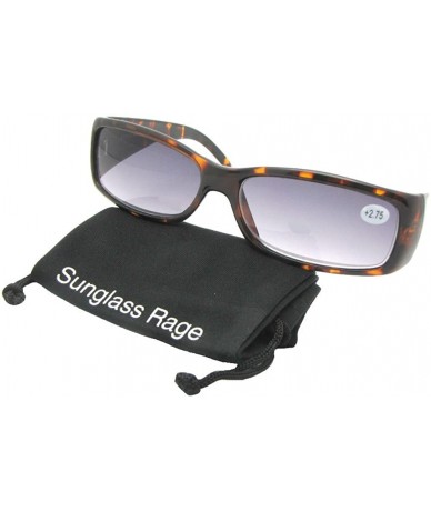 Rectangular Full Lens Outdoor Reading Sunglasses R19 - Tortoise Frame-gray Lenses - C6186CO8GQA $17.20