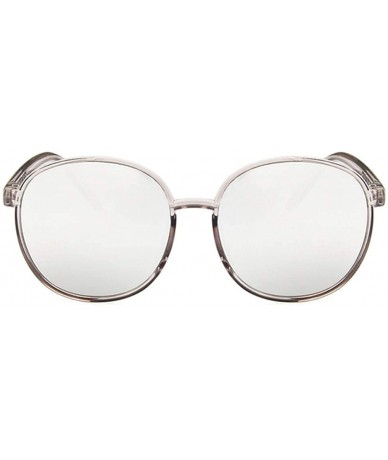 Round Unisex Sunglasses Retro Bright Black Grey Drive Holiday Round Non-Polarized UV400 - Grey White - CC18RI0SK4R $8.80