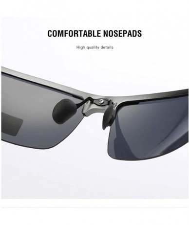 Sport Aluminum Magnesium Metal Glasses High Definition Polarizing Driver's Sunglasses for Outdoor Sports - Gun / Black - C818...