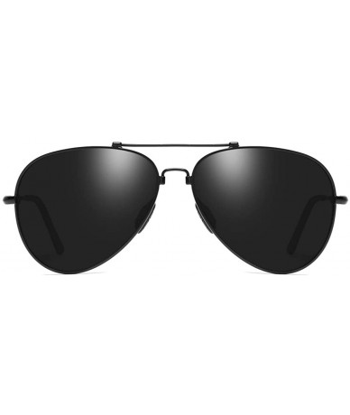 Oversized Fashion TAC lenses Polit Polarized Sunglasses for Men Women - Shining Black Grey - CZ18O4XX49A $11.63