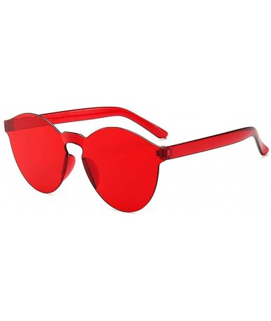 Round Unisex Fashion Candy Colors Round Outdoor Sunglasses - Red - CO199X03LM0 $18.90