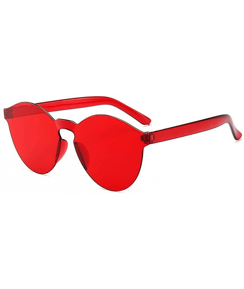 Round Unisex Fashion Candy Colors Round Outdoor Sunglasses - Red - CO199X03LM0 $18.90