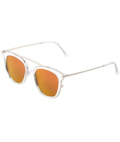 Square Bridgeless Square Lens Geometric Frame Cat Eye Sunglasses - Red Clear - CV1903WL6NL $31.15
