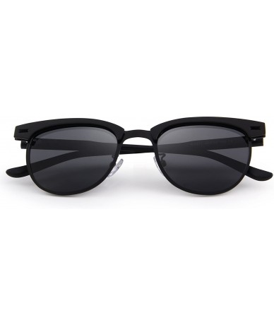 Sport Semi Rimless Polarized Sunglasses Women Men Retro Brand Sun Glasses S8116 - Black - CK186C3SG2U $16.09