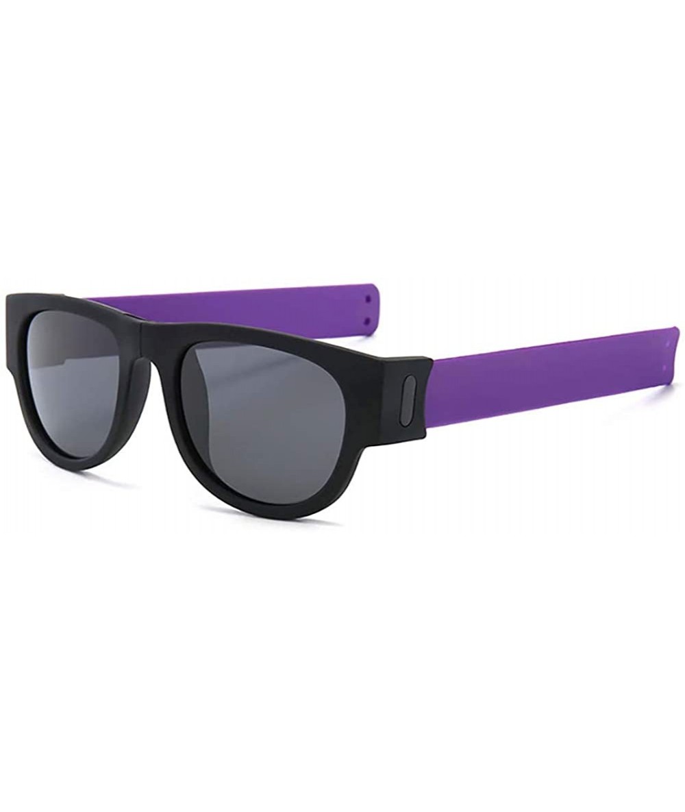 Goggle Premium Unisex Polarized Fold Frame Sun Glasses Trendy Stylish Sunglasses for Men Women - Purple - C818YOGCE03 $21.76