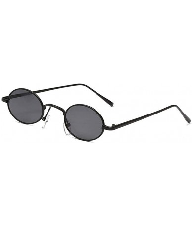 Oval New Europe And America Oval Small Box Sunglasses Sunglasses Retro Metal Glasses - CU18X8QSEN9 $43.70