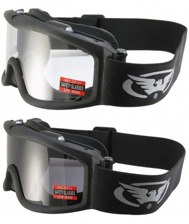 Goggle 2 Pair Ballistech 2 Riding Goggles Matte Black Frame Clear Smoke Lens Z87.1 - CQ18ZN32S20 $42.72