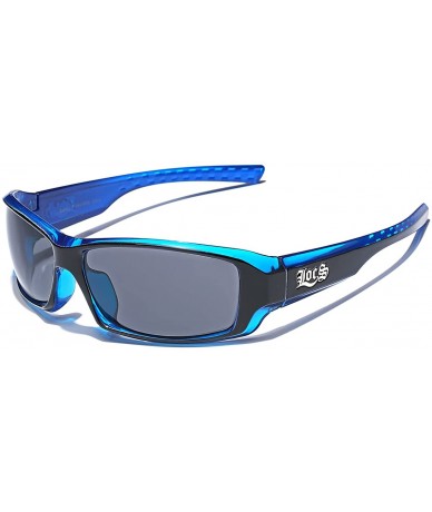 Sport Oversized Sunglasses Super Lens Thick Rim Frame - Black - Blue - CA1252TIEWB $14.97