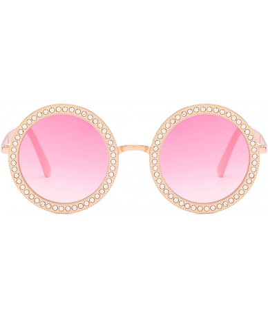 Oval Round Oversized Rhinestone Sunglasses for Women Fashion Festival Sunglasses - CE18GYOT5YY $13.00