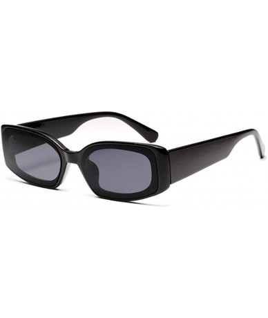Rectangular Men's and Women's Retro Square Resin lens Candy Colors Sunglasses UV400 - Black - C618NEAGTNR $12.01