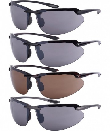 Wrap Men's Wraparound Flash Mirror Lens Sunglasses 570053-FM - Matte Grey - C0125WEC5NZ $10.42