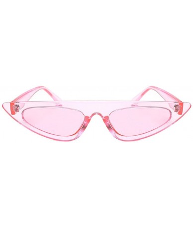 Round Unisex Cat Eye Shades Sunglasses Integrated UV Glasses Women Fashion Glasses - Pink - CJ18S7WMGI2 $10.83
