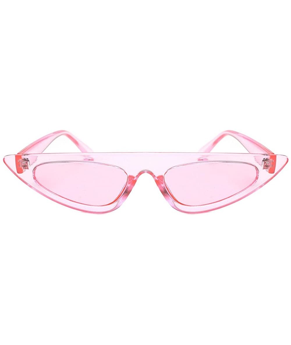 Round Unisex Cat Eye Shades Sunglasses Integrated UV Glasses Women Fashion Glasses - Pink - CJ18S7WMGI2 $10.83
