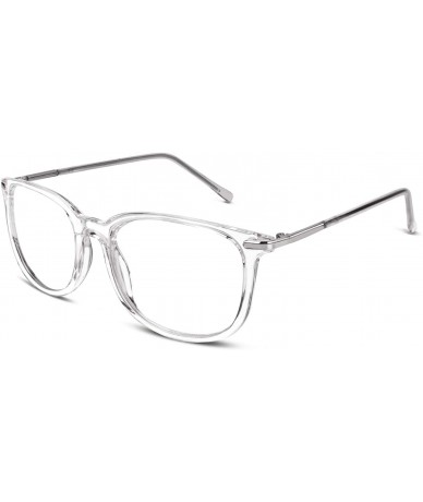 Round Fashion Metal Temple Horn Rimmed Clear Lens Glasses - Transparent - C4193QQ2X6Z $11.83