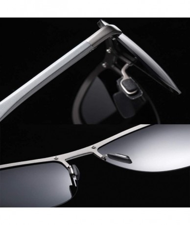Oval Men Polarized Sunglasses Driving sport Golf Lightweight titanium alloy frameless UV protection glasses - Black - C8196MN...