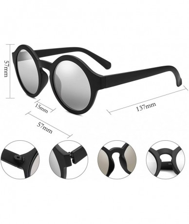Round Unique Round Sunglasses Women Vintage Keyhole Sunglasses B1248 - Frosted Black Frame Sliver Lens - CZ18EX888O8 $12.96