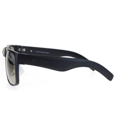 Sport Kush Mirror Lens Rectangular Horn Rim Sport Mens Sunglasses - Matte Black Gold - CA12O7XAN9N $11.50