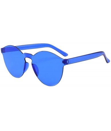 Square Rimless Sunglasses Women Transparent Candy Color Tinted Frameless Glasses Eyewear (E) - E - CU19032OICR $18.53