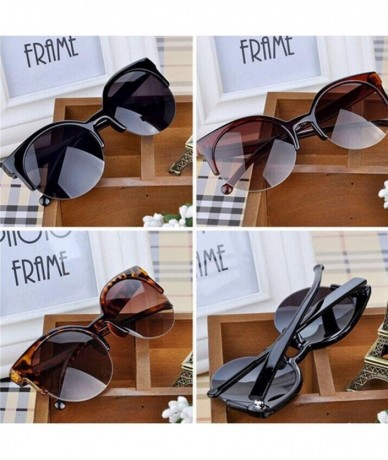 Oversized Design Cat Eye Sunglasses Women Fashion Classic Half Frame Eyewear Black Lens Sun Glasses UV400 Gafas De - C4197Y7G...
