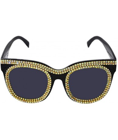 Oversized Womens Oversized Pearl Rhinestone Sunglasses Stylish Design Eyewear - Black-c24 - CB1905N896I $15.19