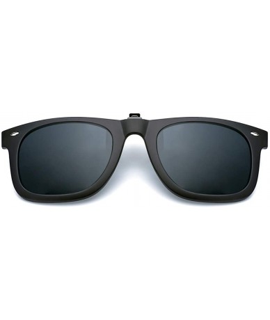 Wayfarer Polarized Clip-on Flip Up Sunglasses Lens Anti-Glare UV 400 Protection Glasses For Women Men (Black) - CH12HIL4OU7 $...