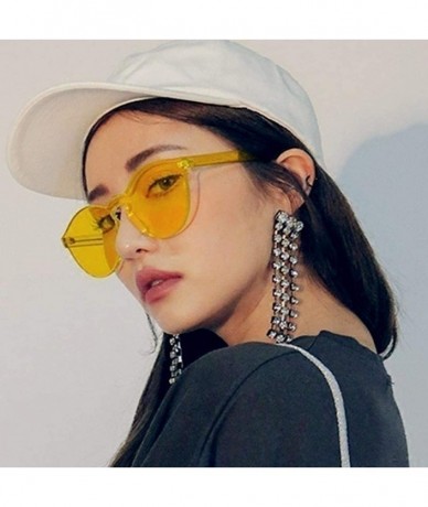 Round Unisex Fashion Candy Colors Round Outdoor Sunglasses - Dark Yellow - CW190LHNQRM $20.58