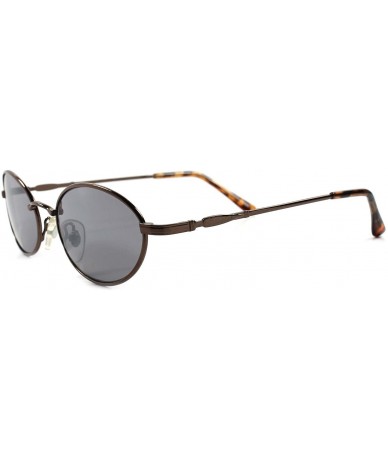 Oval Old Fashion 80s 90s Mens Womens Indie Vintage Style Round Oval Sunglasses - Brown - CI1892DOR00 $28.52