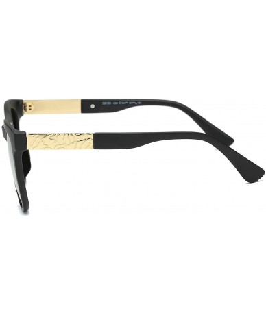 Sport Polarized Sunglasses for Men and Women Designer Retro Square Sun glasses 58135C - Black Brown - CH18I55EDQW $7.73