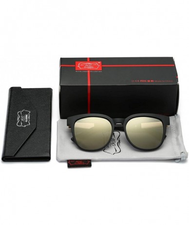 Sport Polarized Sunglasses for Men and Women Designer Retro Square Sun glasses 58135C - Black Brown - CH18I55EDQW $7.73