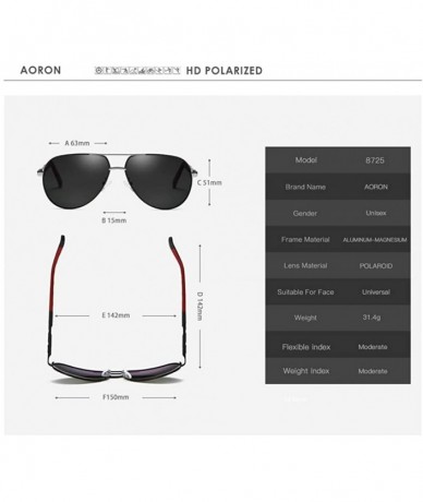 Aviator Pilot Polarized Sunglasses for Men HD Mens Classic Driving Sunglasses UV400 - Silver Black - C818M0TXOOW $12.50
