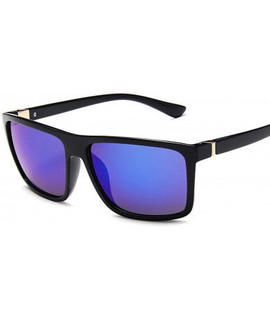 Square Unisex Reflective Vintage Sunglasses Men Fashion Rivets Sun Glasses Oculos De Sol - C9 - C6197Y77K6Z $22.19
