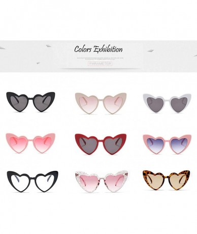 Goggle Love Heart Shaped Sunglasses for Women - Vintage Cat Eye Mod Style Retro Glasses - Pinkblack - CY18C2WD4LO $9.15