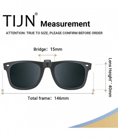 Wayfarer Polarized Clip-on Flip Up Sunglasses Lens Anti-Glare UV 400 Protection Glasses For Women Men (Black) - CH12HIL4OU7 $...