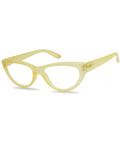 Cat Eye Small and Narrow Candy Colored Chic Cat Eyes Reading Readers Glasses with Spring Hinge (Yellow - 2.25) - Yellow - CR1...