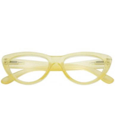 Cat Eye Small and Narrow Candy Colored Chic Cat Eyes Reading Readers Glasses with Spring Hinge (Yellow - 2.25) - Yellow - CR1...