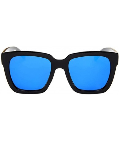 Rimless Men Women Square Vintage Metal Frame Gradient Flat Lens-Mirrored Lens Fashion Goggle Eyewear - Blue - CY196QY2T4H $7.59