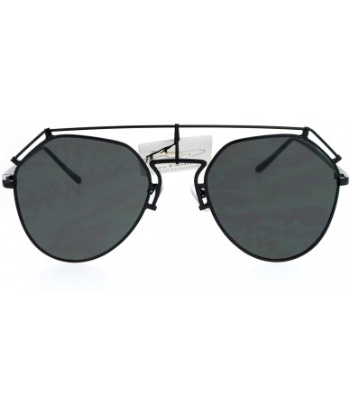 Aviator Womens Retro Aviator Sunglasses Flat Wire Top Metal Frame Aviators - Black (Black) - CQ18753W3OX $12.15