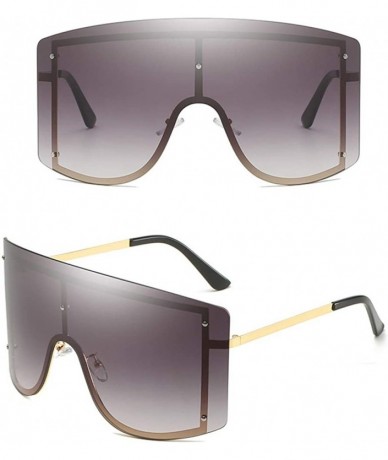 Oversized Super Oversized Sunglasses Unisex Flat Top Square Frame Shades Retro Style - C01 - C418UN33LX7 $27.15