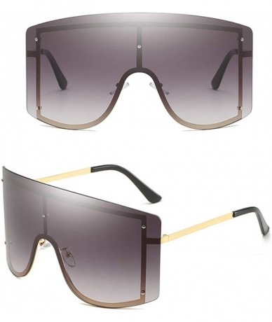 Oversized Super Oversized Sunglasses Unisex Flat Top Square Frame Shades Retro Style - C01 - C418UN33LX7 $17.01