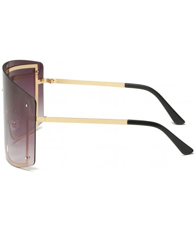 Oversized Super Oversized Sunglasses Unisex Flat Top Square Frame Shades Retro Style - C01 - C418UN33LX7 $17.01