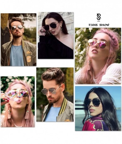 Aviator Classic Aviator Polarized Sunglasses Mirrored UV400 Lens SJ1054 - C3 Gold Frame/Pink Mirrored Lens - CR17YCXY276 $30.37