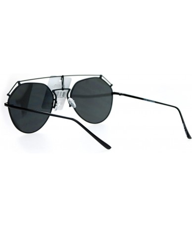 Aviator Womens Retro Aviator Sunglasses Flat Wire Top Metal Frame Aviators - Black (Black) - CQ18753W3OX $19.49