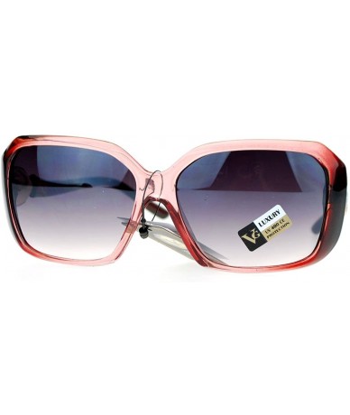 Rectangular Womens Fashion Sunglasses Square Rectangular Frame Pear Rhinestone - Rose - CF125NXNI6X $12.10