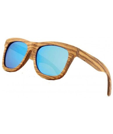 Square Natural l zebra wood bamboo Handmade Blue Light Blocking Anti Eyestrain Filter UV Glare - Zebrawood - CX18WWD8339 $30.83