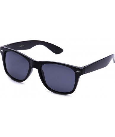 Wayfarer 80's Classic Horned Rim Vintage Polarized Anti-Glare 100% UV Protection Sunglasses for Women and Men - Black 2 - CB1...